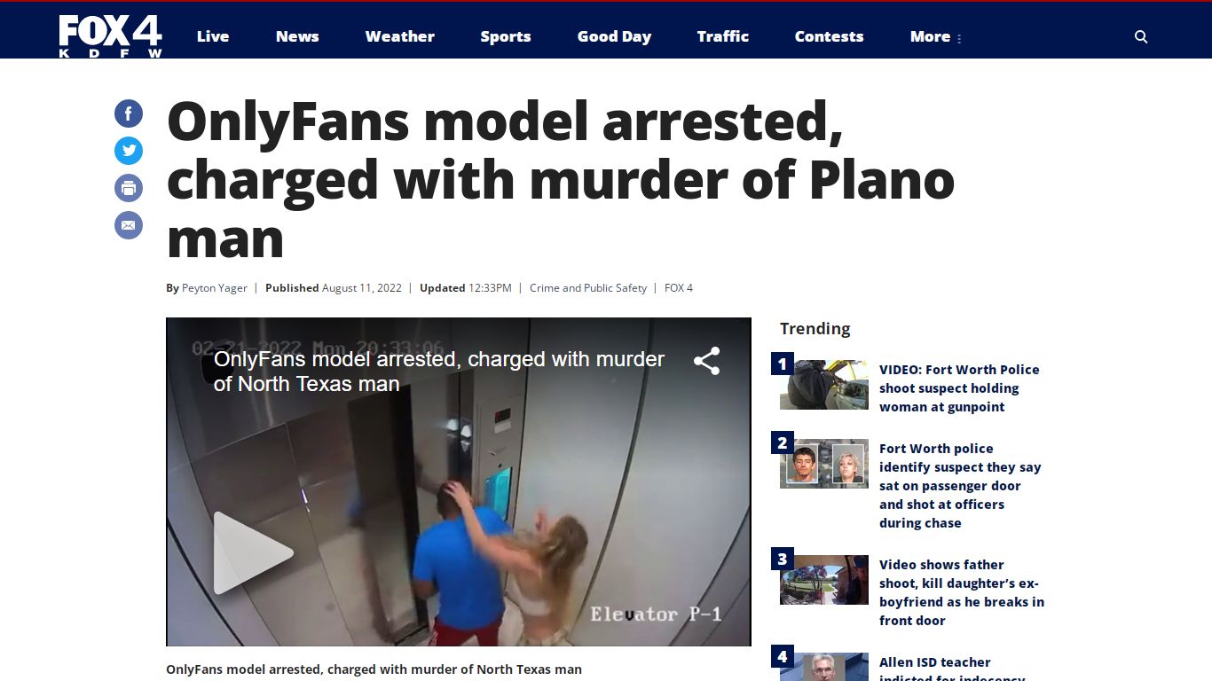OnlyFans model arrested, charged with murder of Plano man